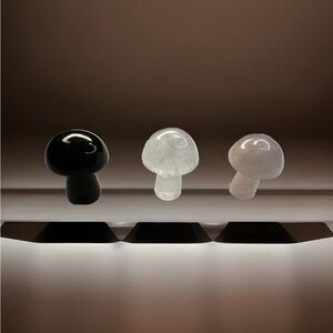 Charged Love Drawing Crystals Mushroom Lot Obsidian, Rose Quartz, Clear Quartz